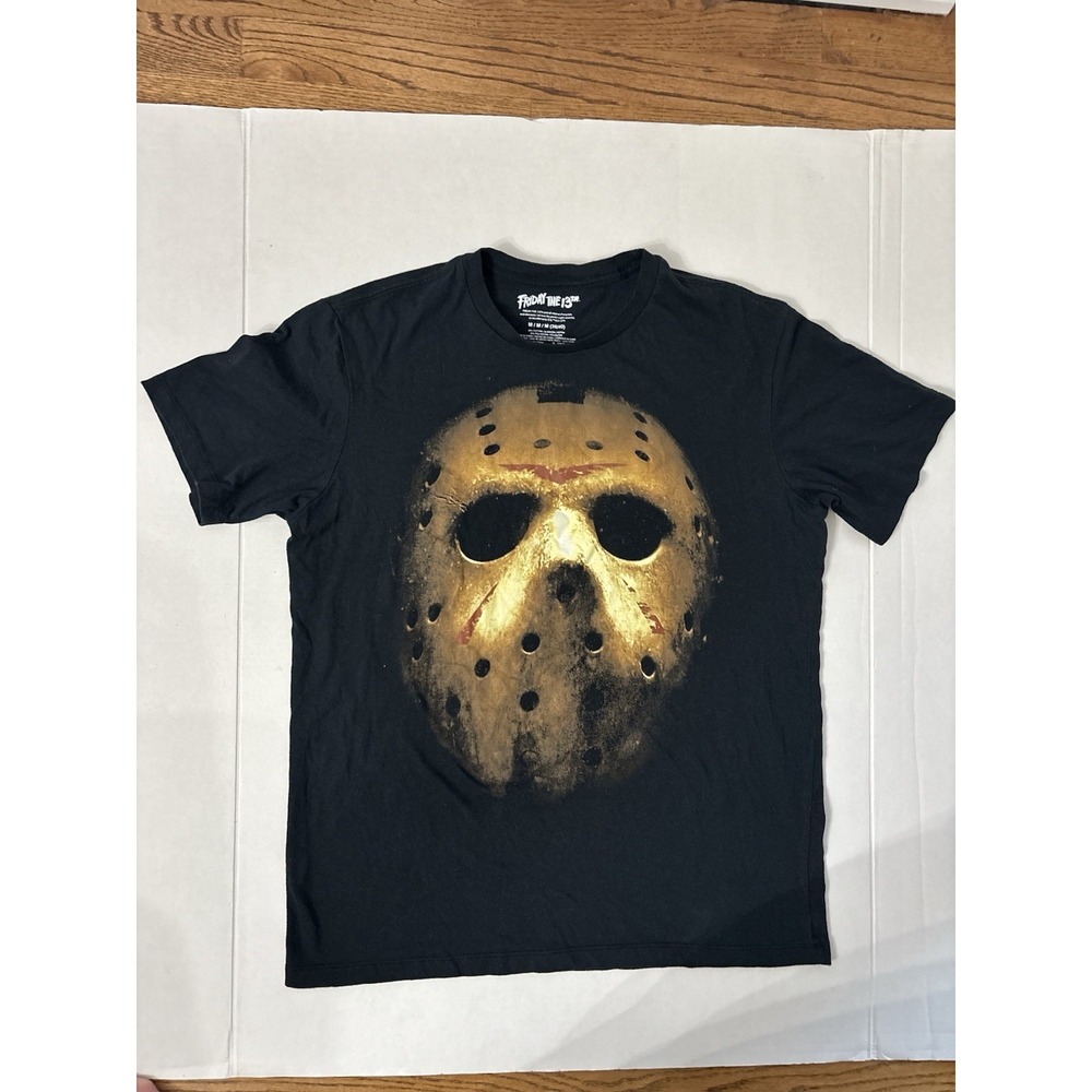 Friday The 13th Jason Voorhees Hockey Mask  Sz Medium Horror Slasher Tee Shirt